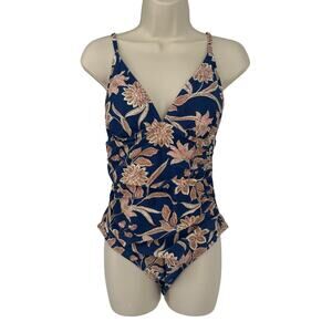 NEW Cupshe Paisley V Neck Tummy Control One Piece Swimsuit Sz Large